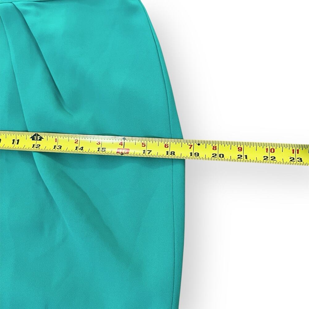 J. Crew Teal Green Pleated Sheath Dress Size 6P Cap Sleeve Modest Business - Picture 13 of 14
